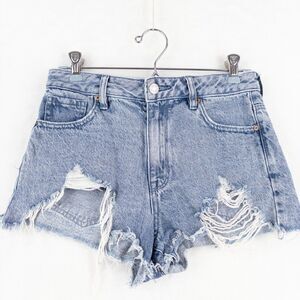 Pacsun High Rise Festival Shorts Size 25 Jean Distressed Denim Cutoff